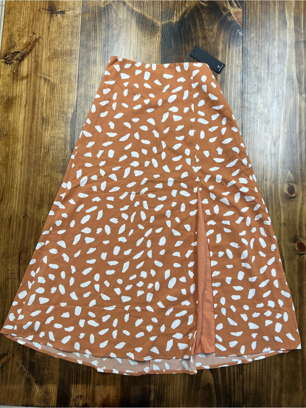 Lulus Getting Glam Peach Print Slit Midi Skirt Size XS NWT - Picture 6 of 11